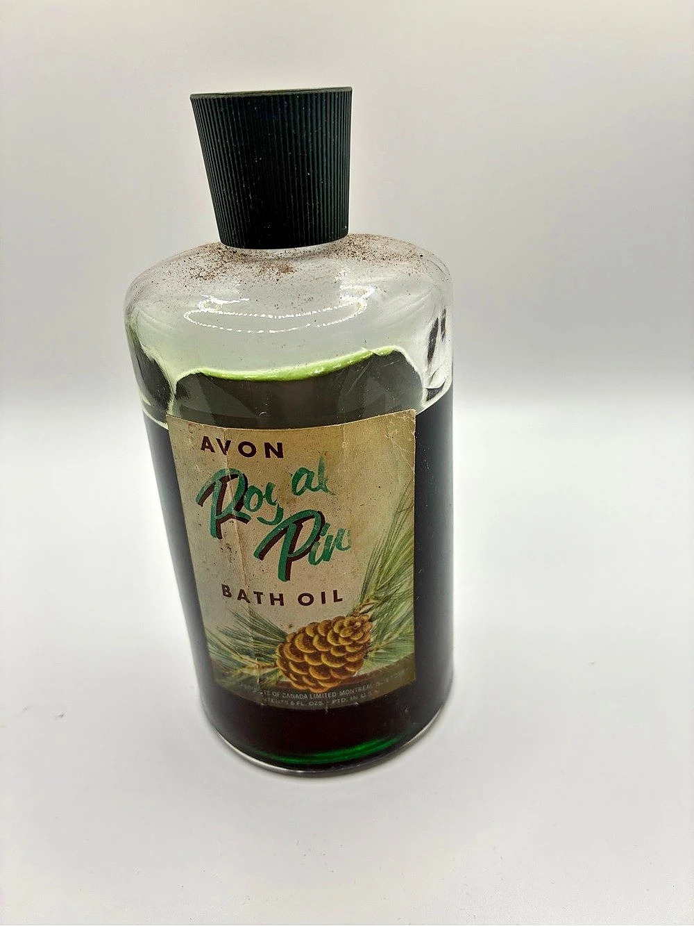 Vintage Avon Royal Pine Bath Oil Green & Brown